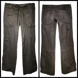 BCBGMaxAzria Cotton Cargo Pants with Ankle Button Slits & Decorative Pockets